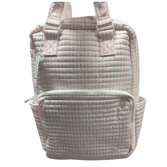 Pink Striped Quilted Diaper Bag