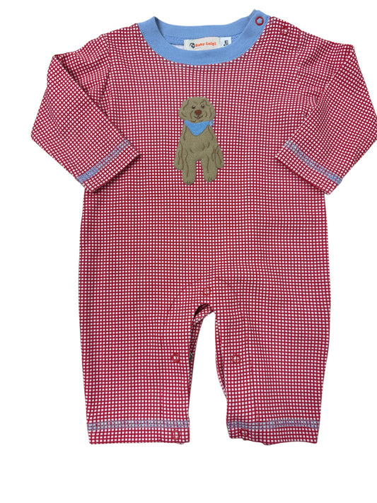 Dog Red Check Romper