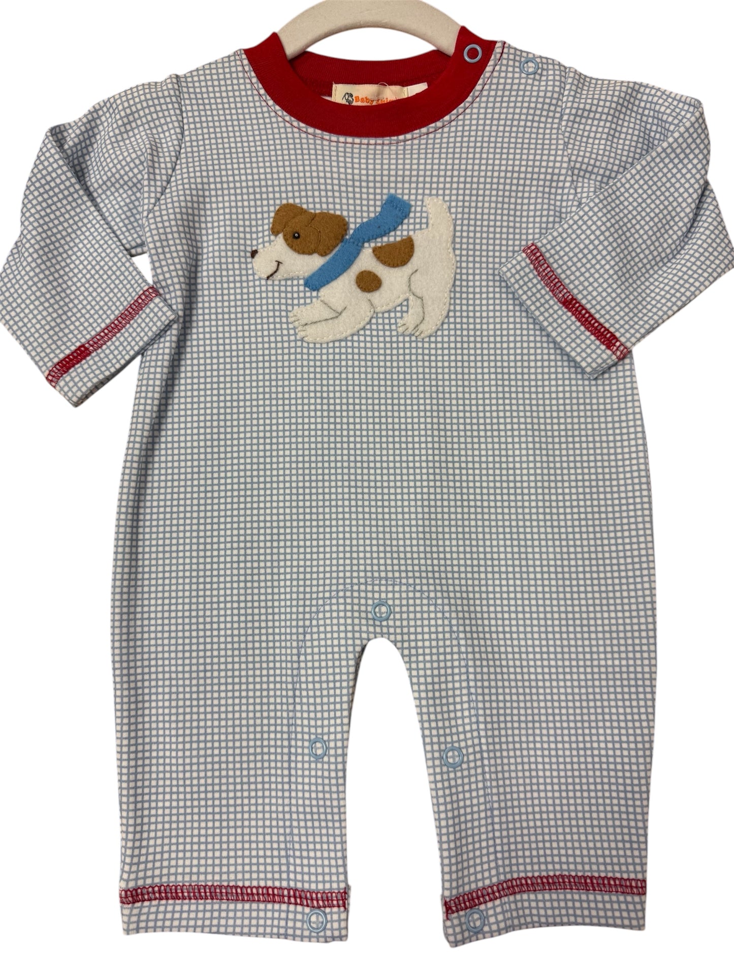 Dog Blue Check Romper