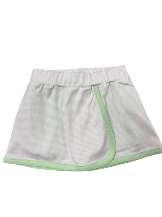 Girls Pink with Green Stripe Sport Skirt