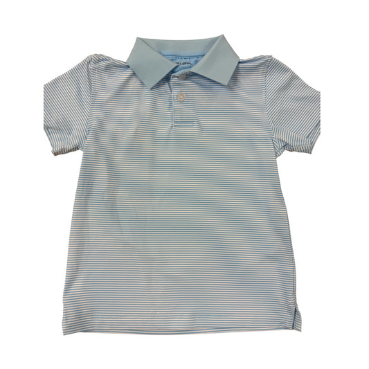 Carolina Blue and White Striped Polo