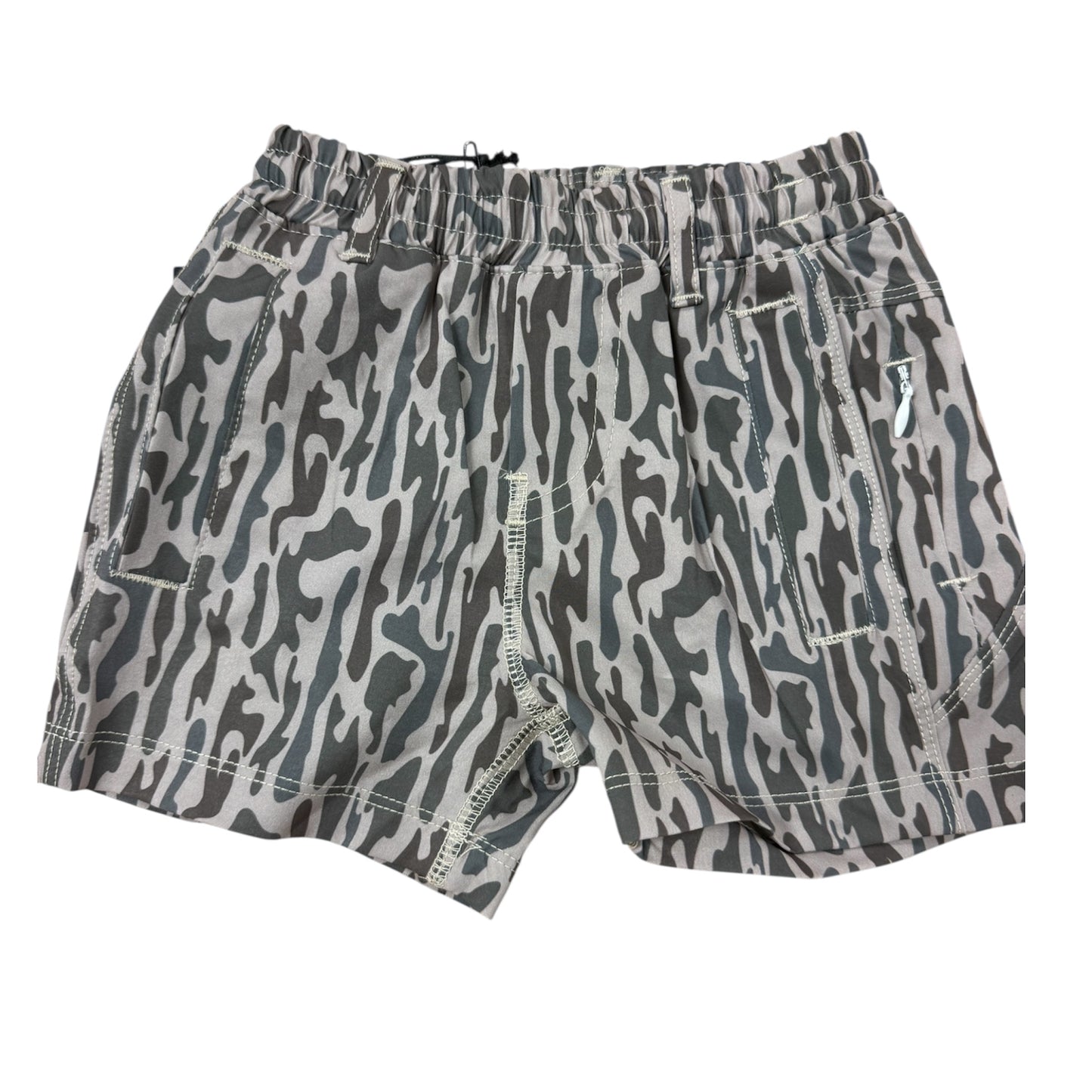 Camouflage-patterned athletic shorts - retro camo