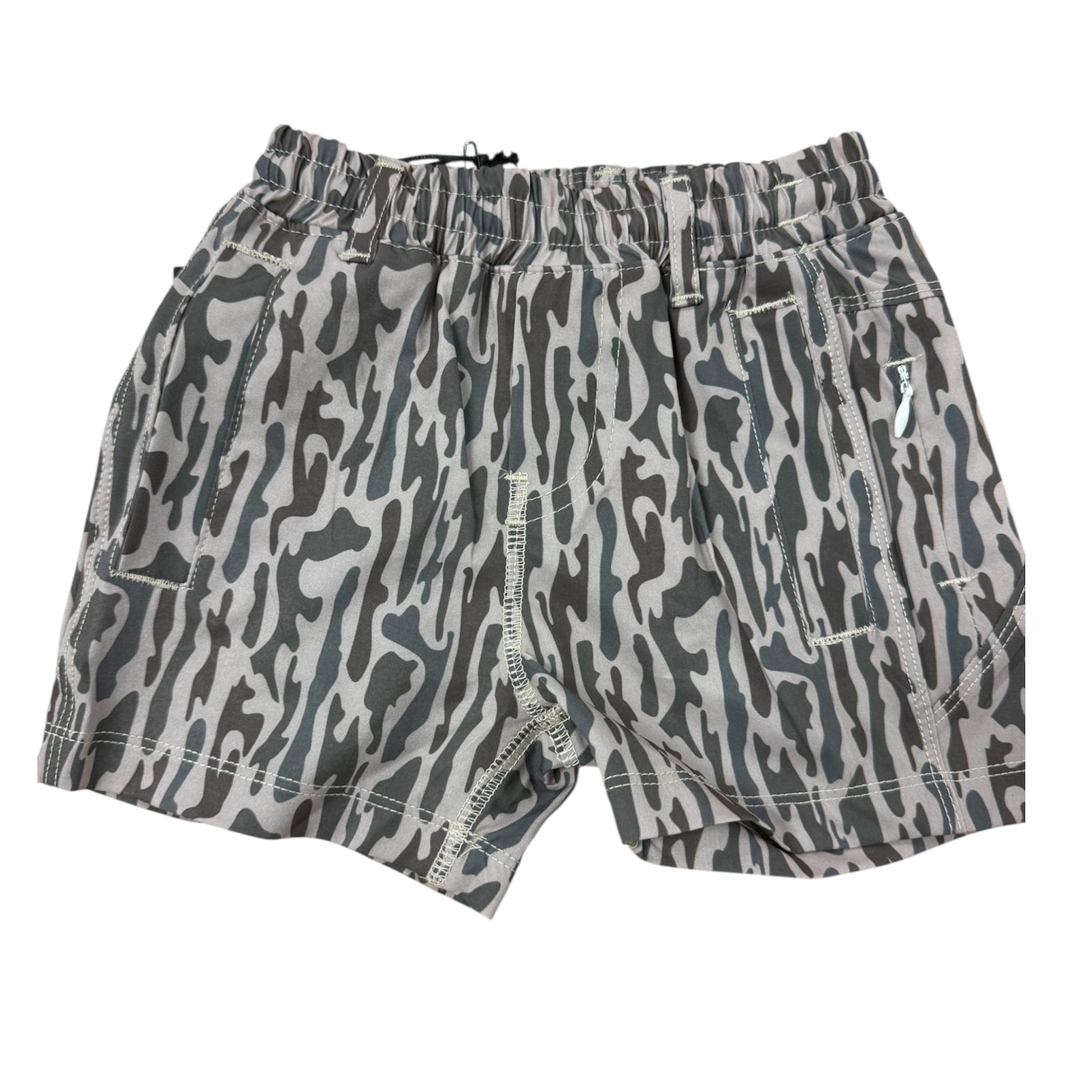 Camouflage-patterned athletic shorts - retro camo