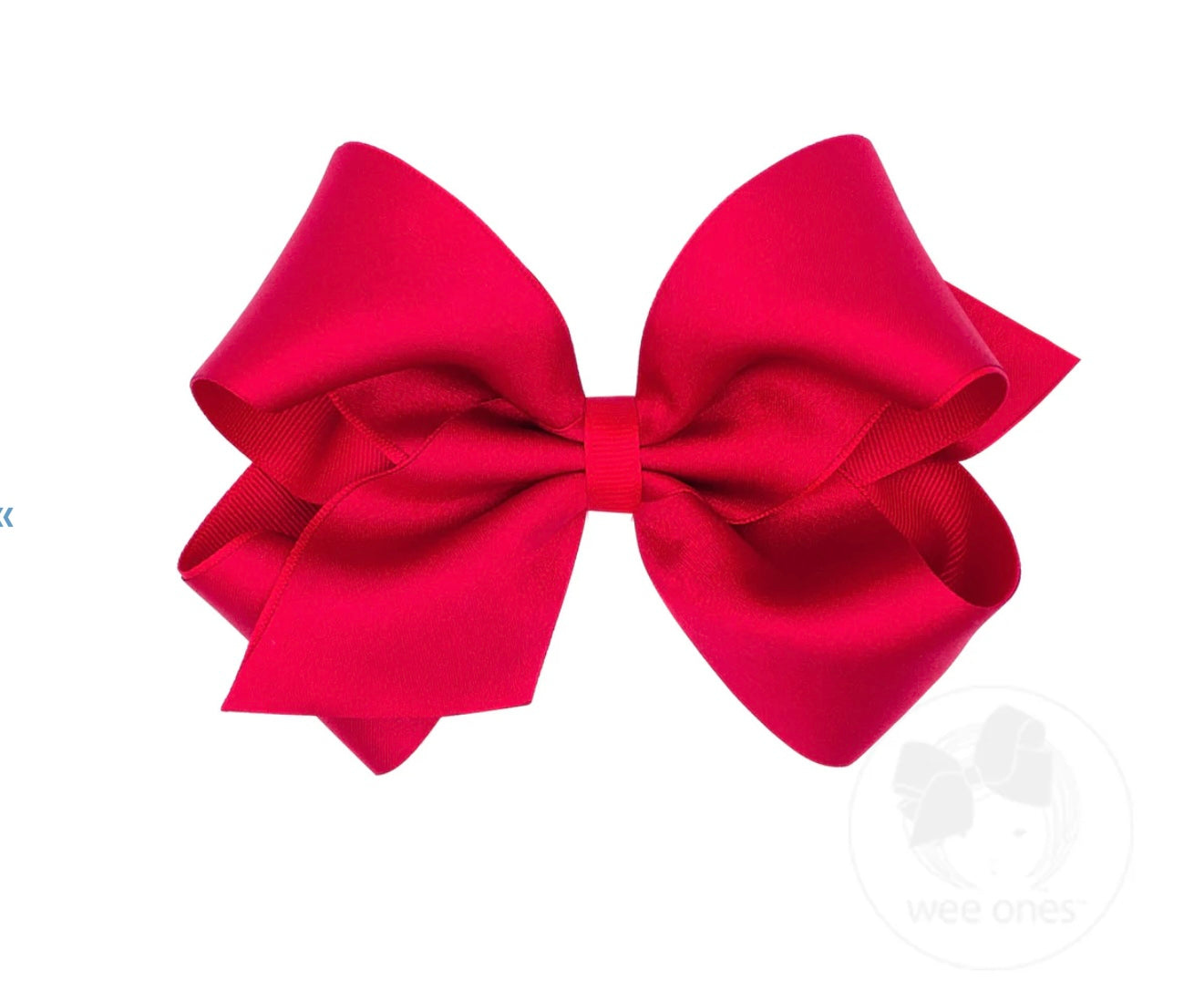 Crepe Satin with Grosgrain Underlay Hair Bow - Red