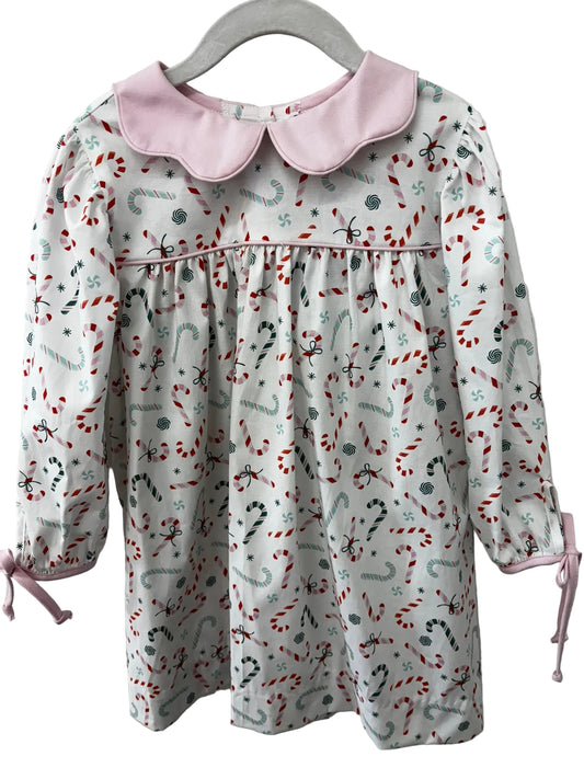 CINDY DRESS L/S - MINT/ PINK CANDY CANE