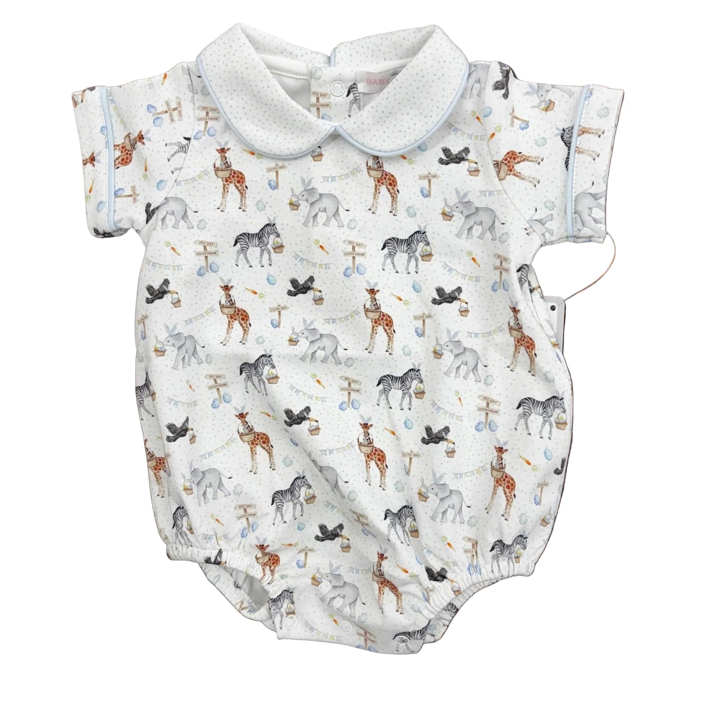 Boy Hoppy Safari Short Sleeves Bubble, 100% Pima Cotton