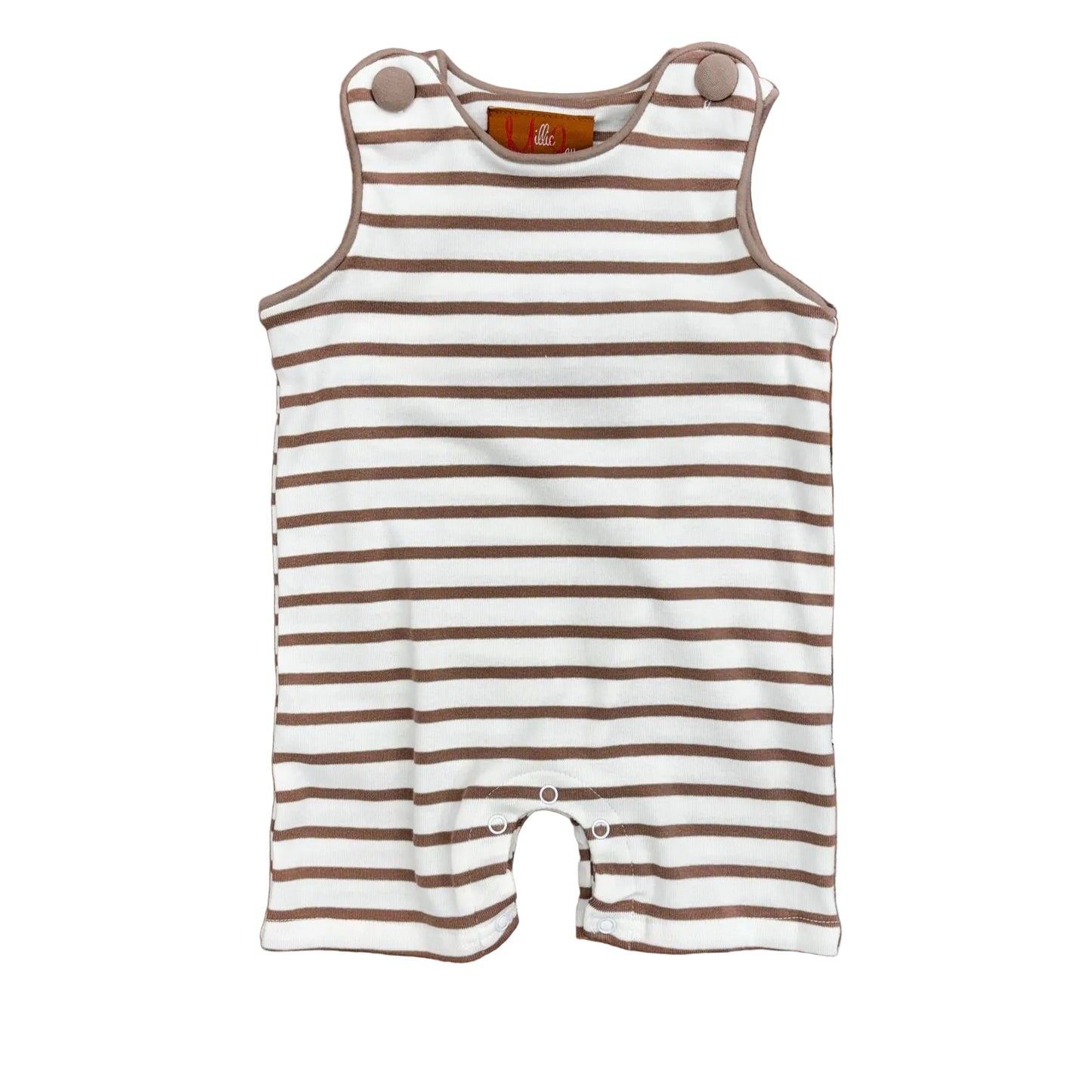 Brown striped sleeveless Jon Jon.