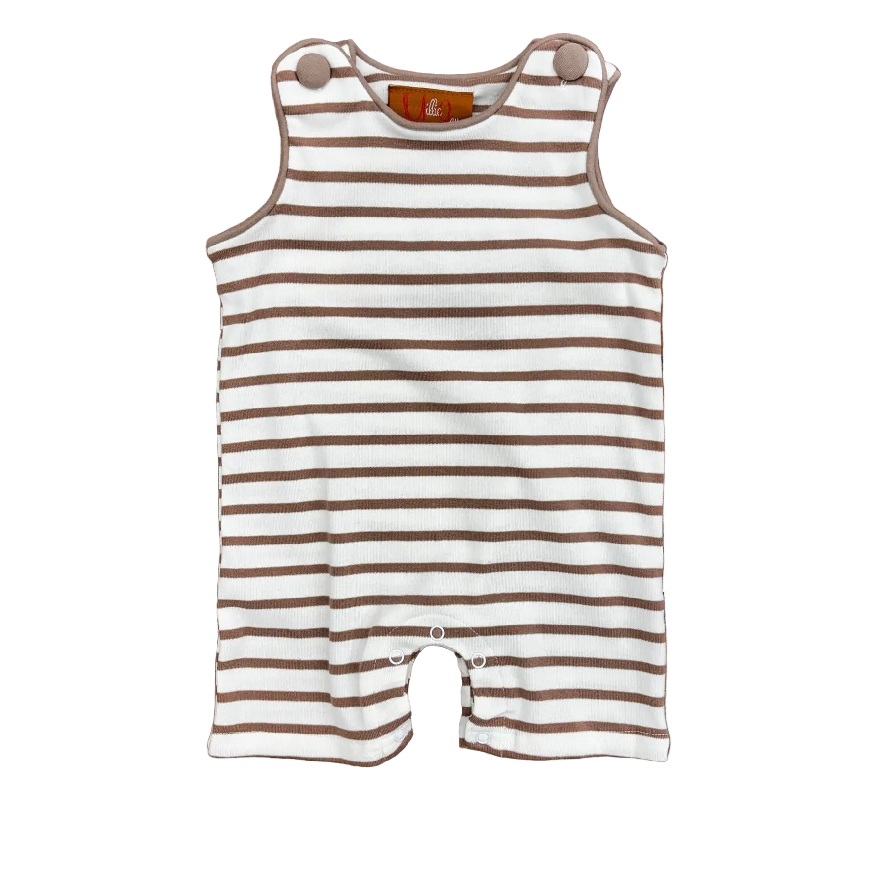 Brown striped sleeveless Jon Jon.