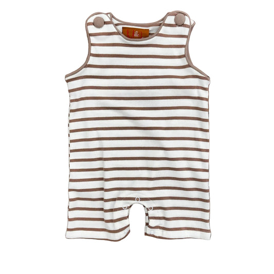 Brown striped sleeveless Jon Jon.