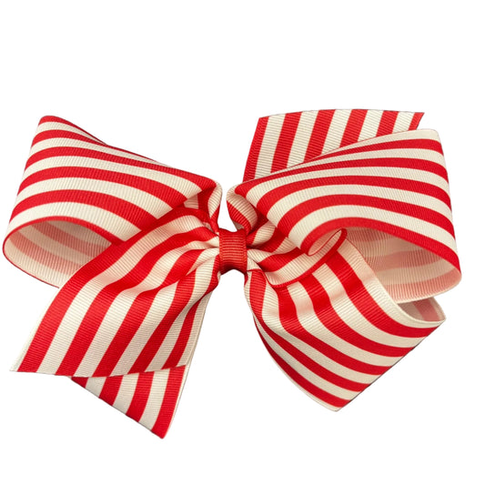 Orange striped hair bow.
