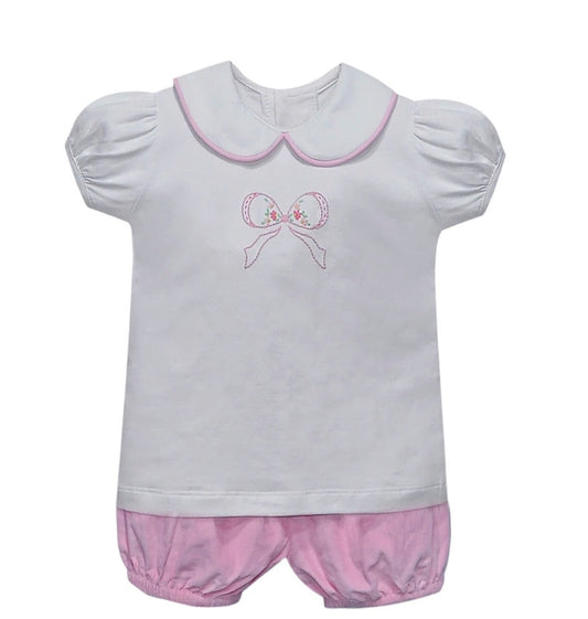 Aubrey Bloomer Set -  Pink Bow