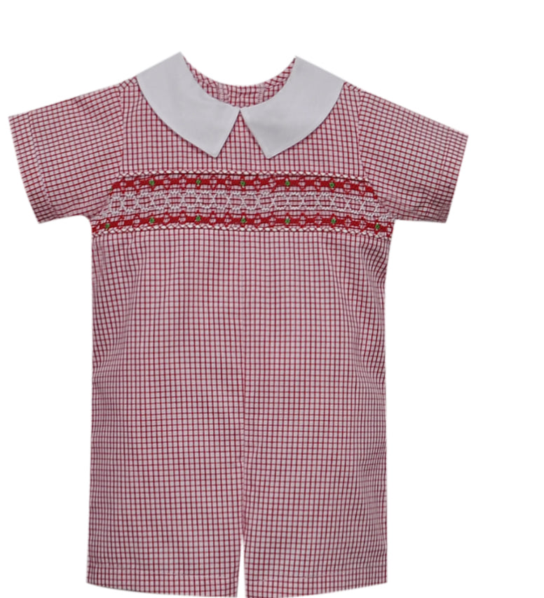 Williams Romper - Red Smocked