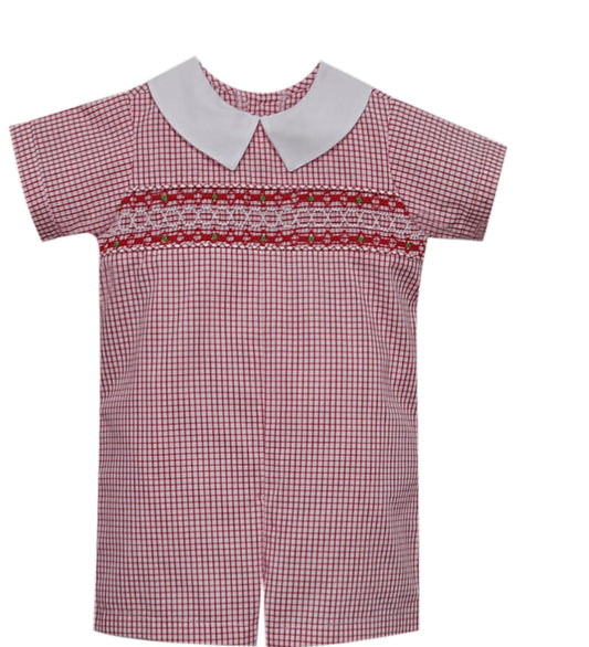 Williams Romper - Red Smocked