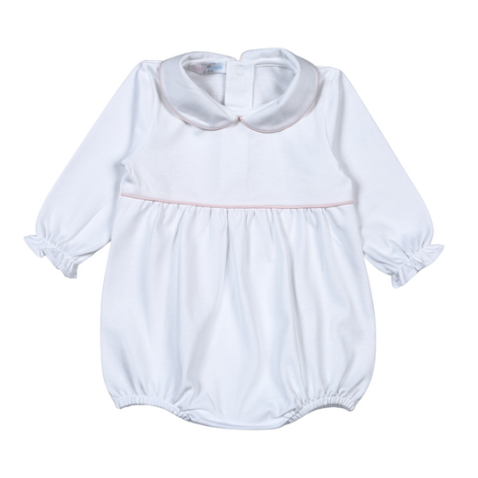 Isabela White Pink Piping Pima Bubble
