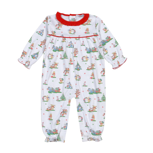 Jingle Bear Joy Pima Romper -Girl