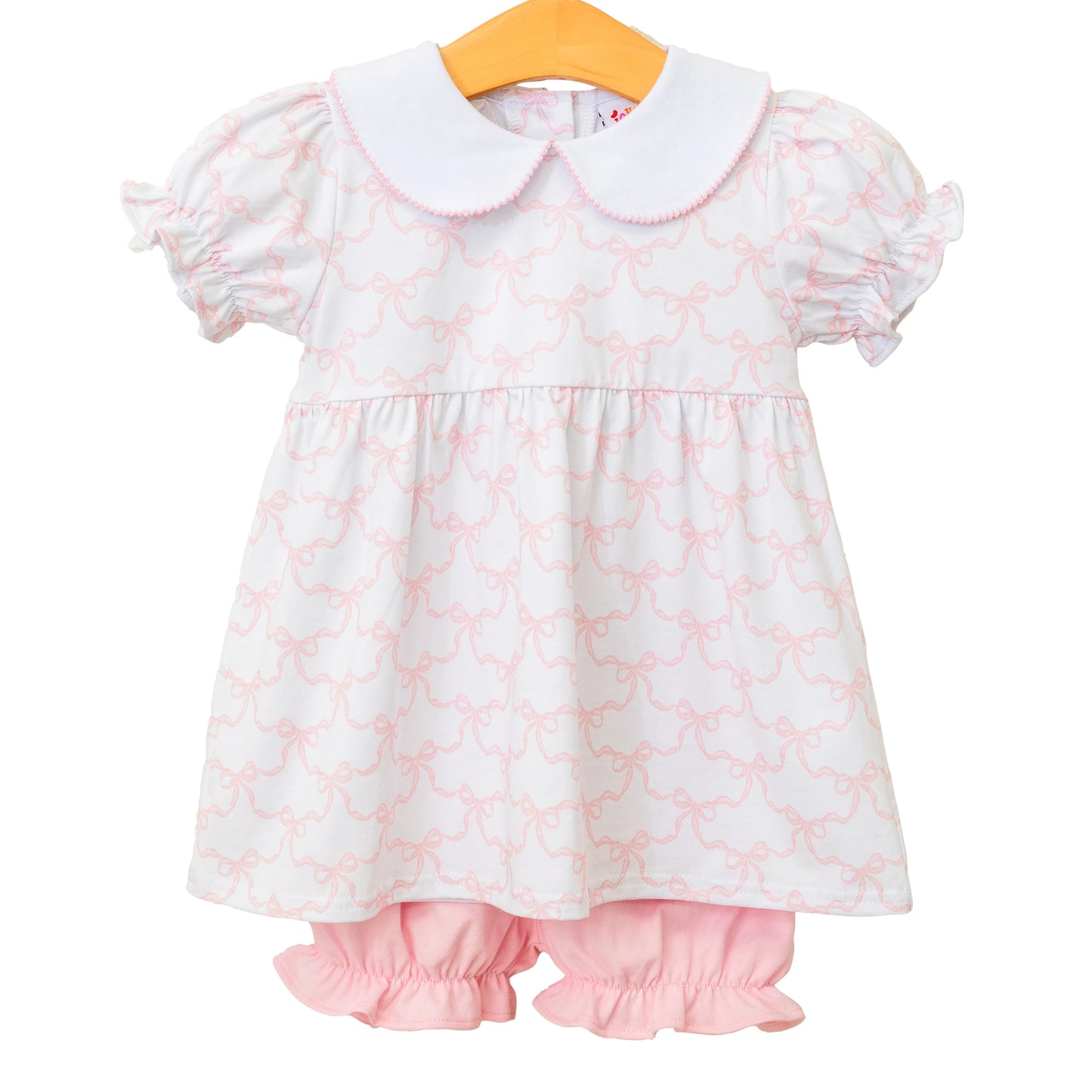 **PRE-ORDER** Pink Trellis Bow Charlotte Bloomer Set