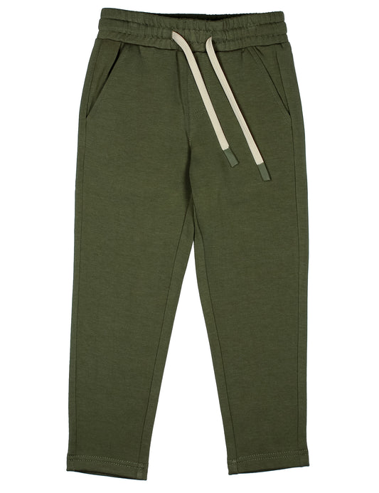olive Green jogger pants with drawstring on a white background