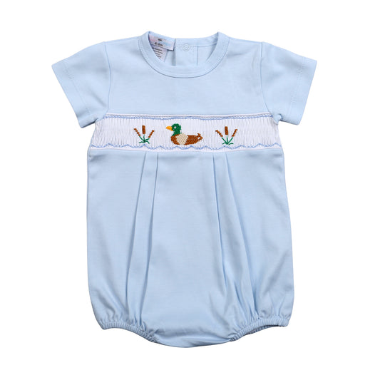 Blue Mallard Duck Smocked Bubble