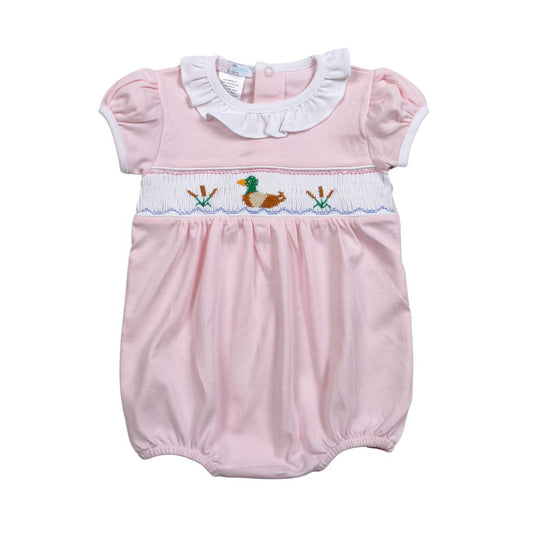 Pink Mallard Duck Smocked Bubble