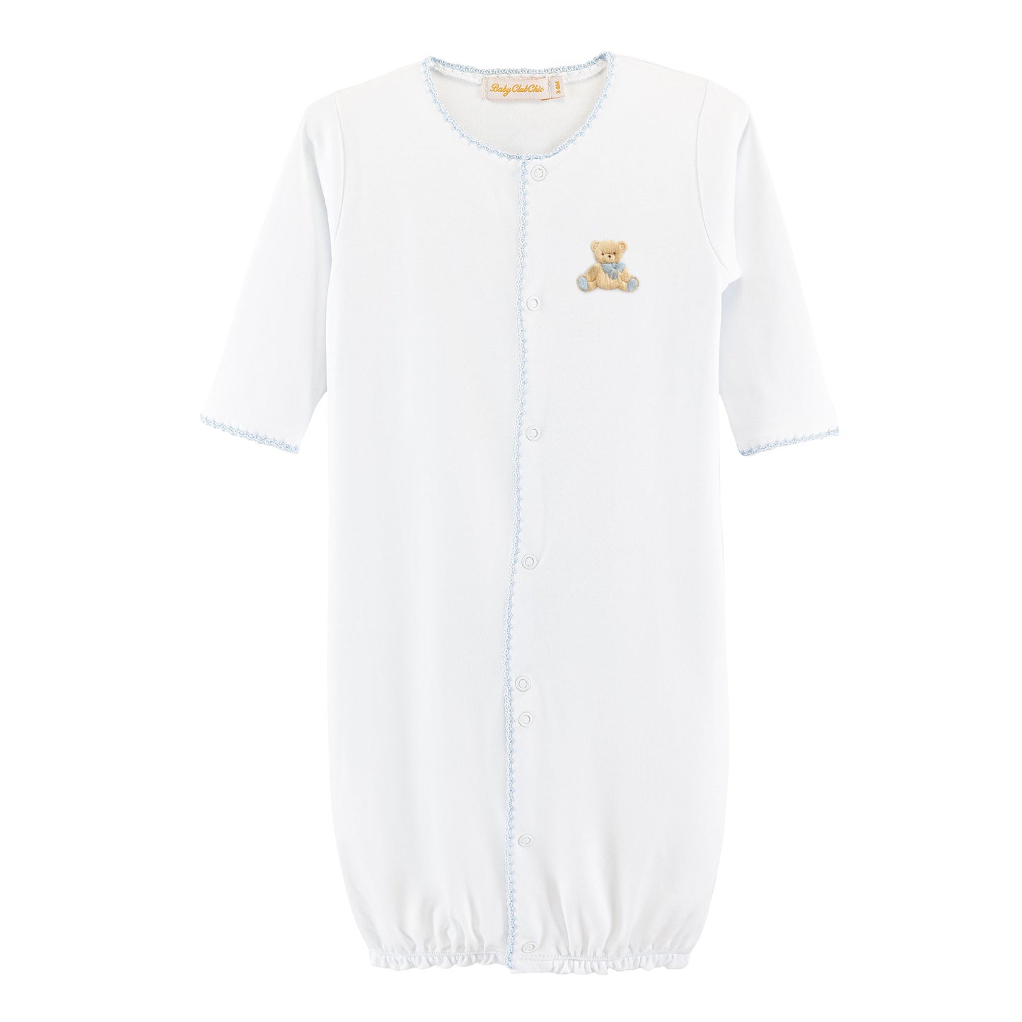 Bear Convertible Gown with Crochet Trim - Blue