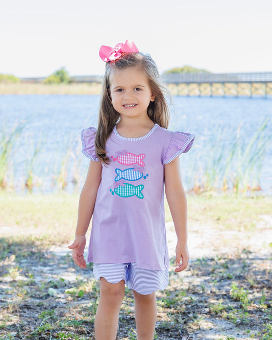 ** PRE-ORDER ** One Fish Two Fish Scallop Short Set