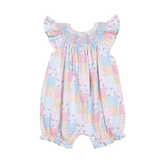 Petal and Patches Smocked Bubble