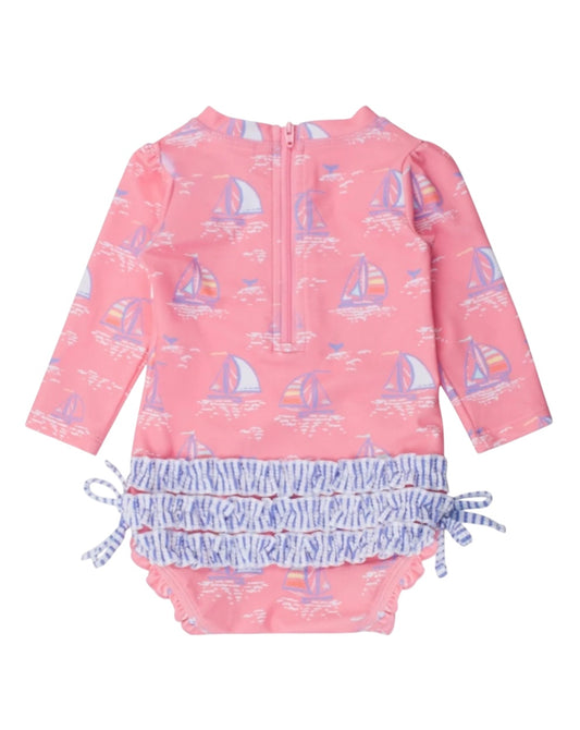 Coral Boat Rash Guard