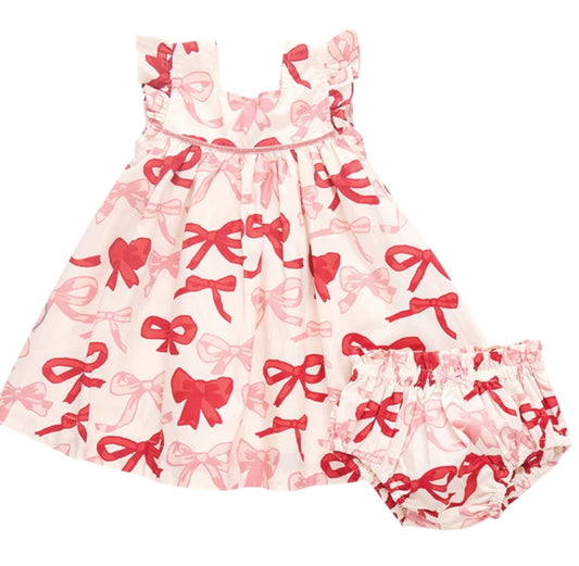 Camelia Dress Set - Valentines Bow