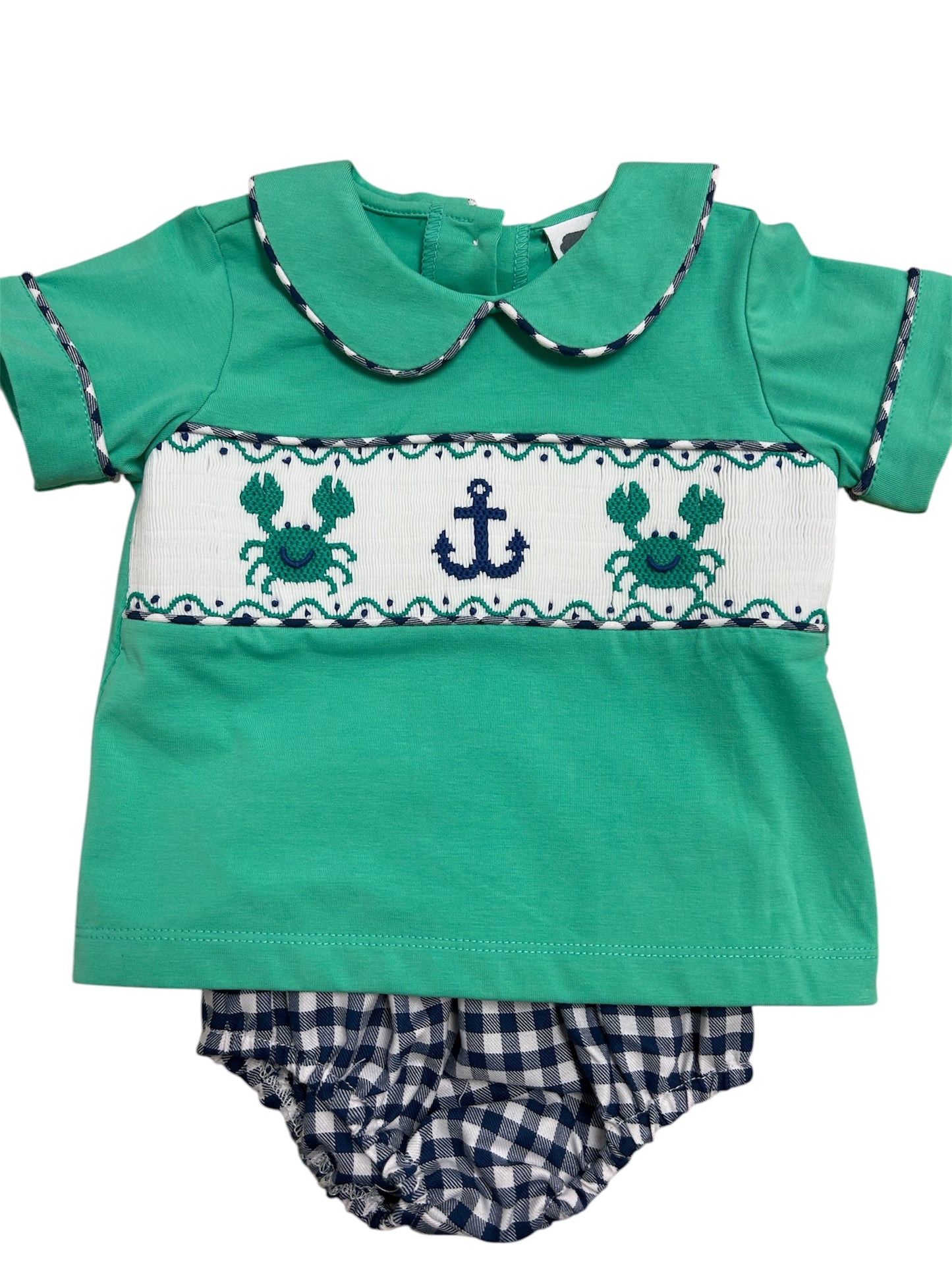 Smocked Crab Bloomer Set - Boys