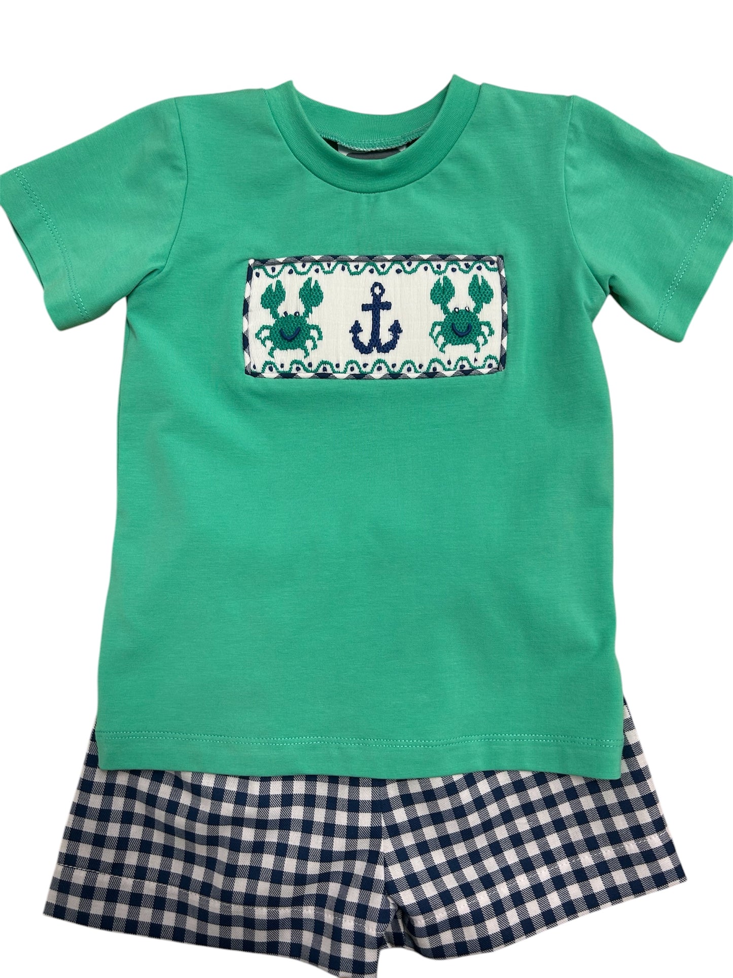 Smocked Crab Short Set - Boys