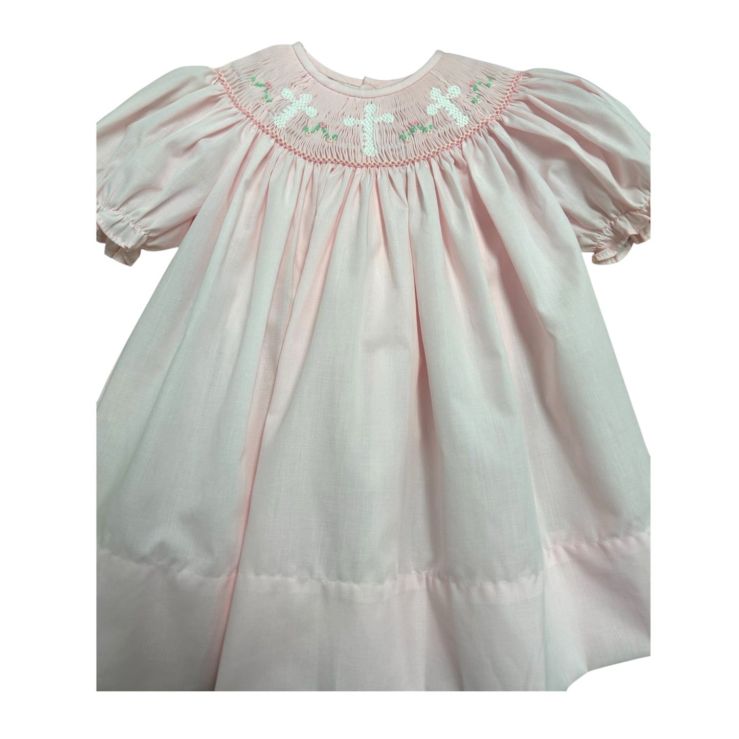 Savannah Smocked Cross Bishop Dress