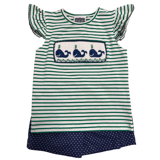 Whale Smocked Short Set - Girls