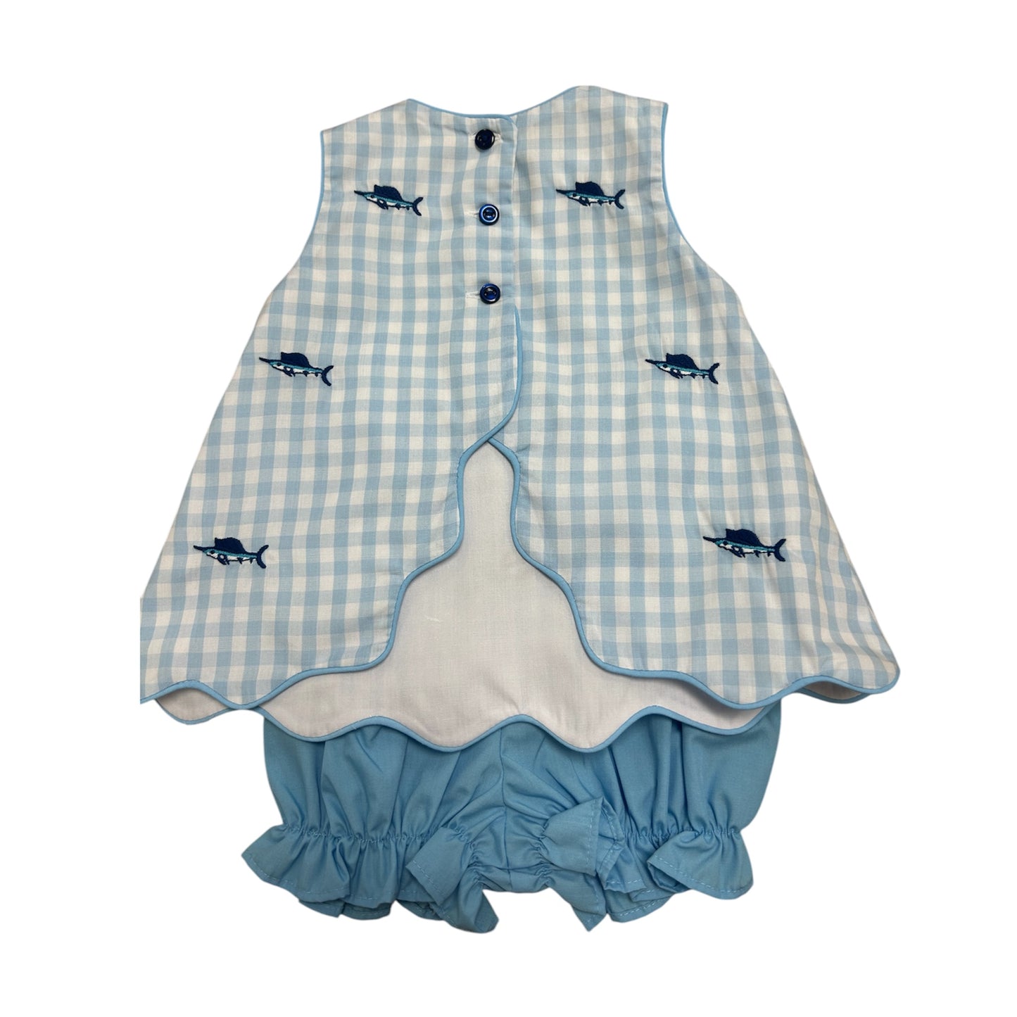 Blue Marlin Scalloped Bloomer Set