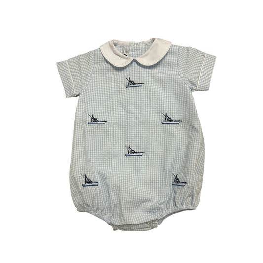 Boat Embroidered Bubble - Boys