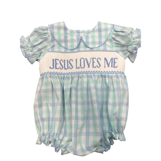 Jesus Loves Me Smocked  Bubble