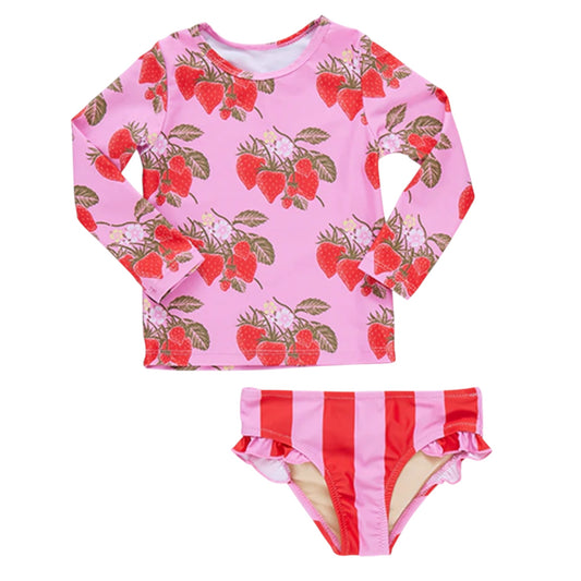 Pink Wild Strawberries - Rash Guard Set