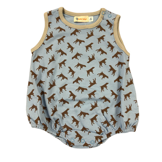 Dog Print Bubble - Grey Trim