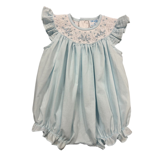 Blue/White Smocked Bubble