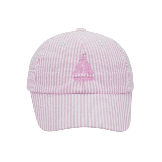 Seersucker Sailboat Hat -Pink