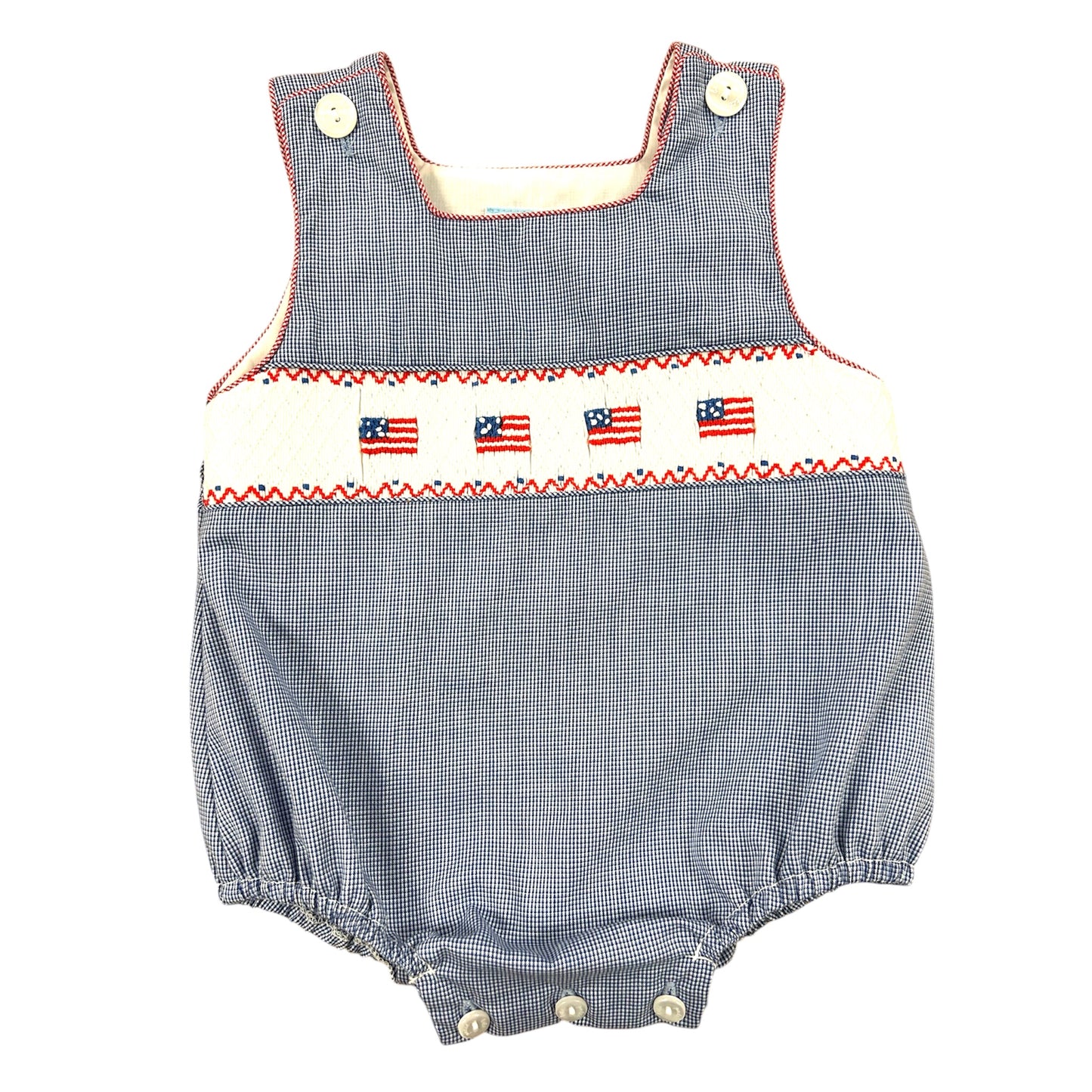 Smocked Flag Bubble - Boys