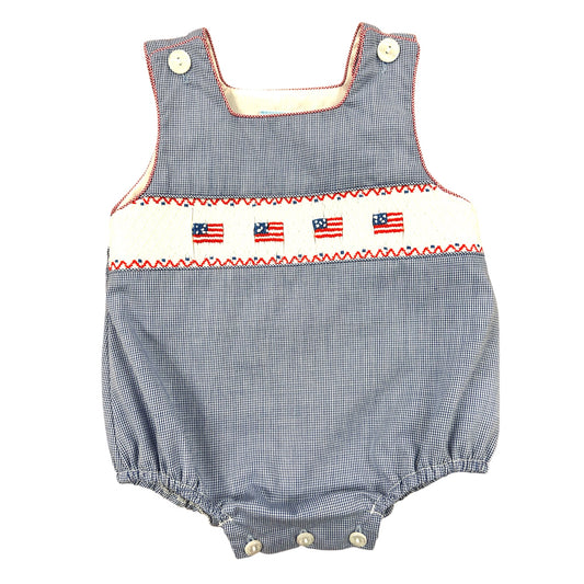 Smocked Flag Bubble - Boys