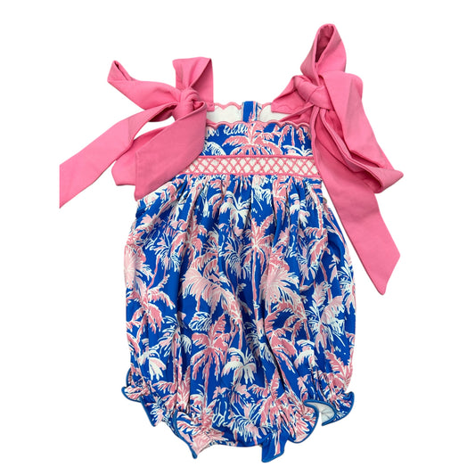 Blue/Pink Smocked Palm Tree Bubble