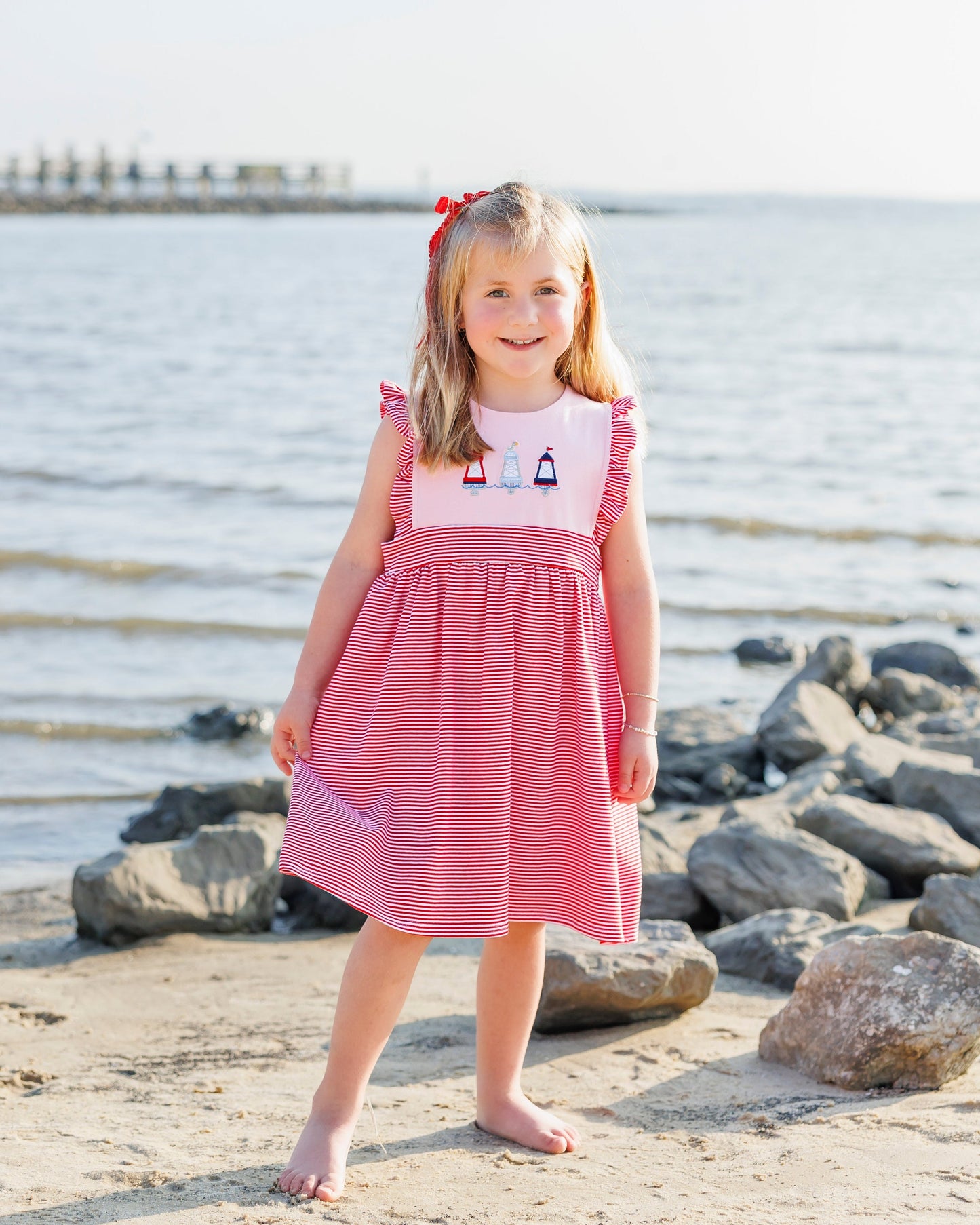** PRE-ORDER ** Red, White, and Buoy Sophia Dress