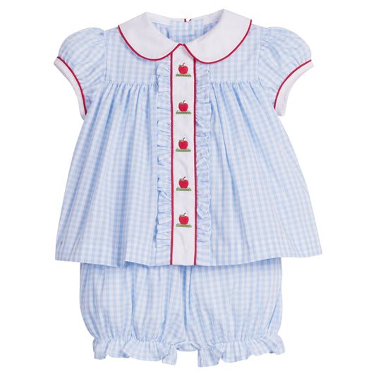 Ruffled Sally Bloomer Set - Apples