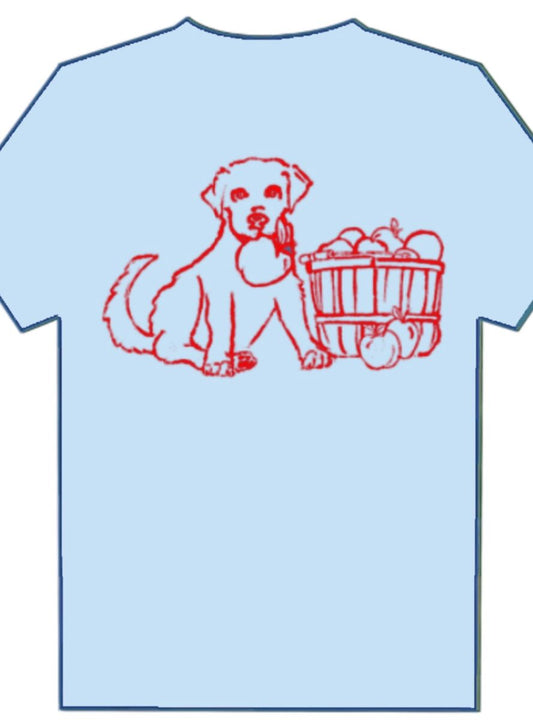 SS Light Blue Puppy with Apples T-Shirt