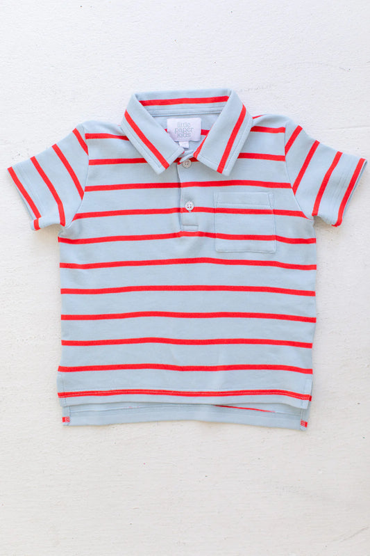 Archie Polo - Blue/Red Stripes