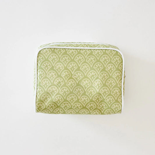 Green small cosmetic bag with green design