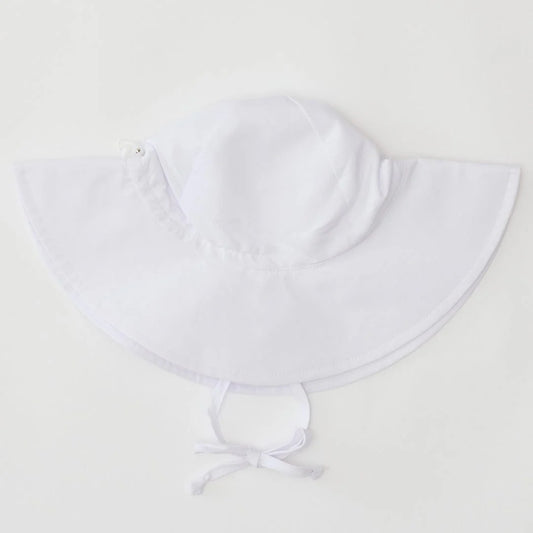 White sun hat with straps