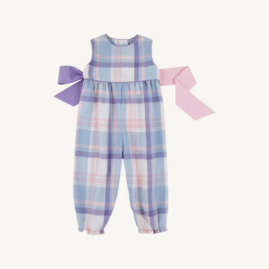 Sleeveless Rebecca Romper - Peach Blossom Plaid