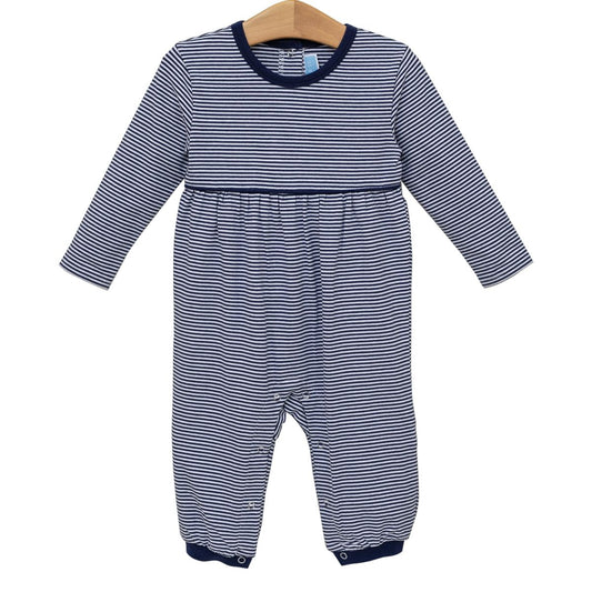 Bennett Romper- Navy Stripe